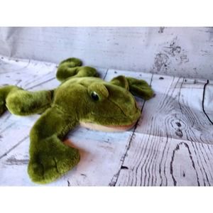 Folkmanis Plush Green Frog Toad Full Body Hand Puppet Stuffed Animal